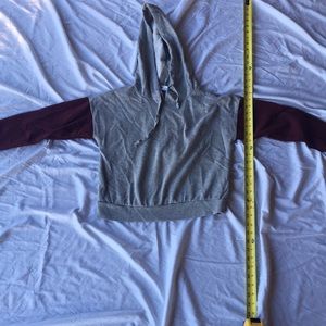 Grey and maroon hoodie